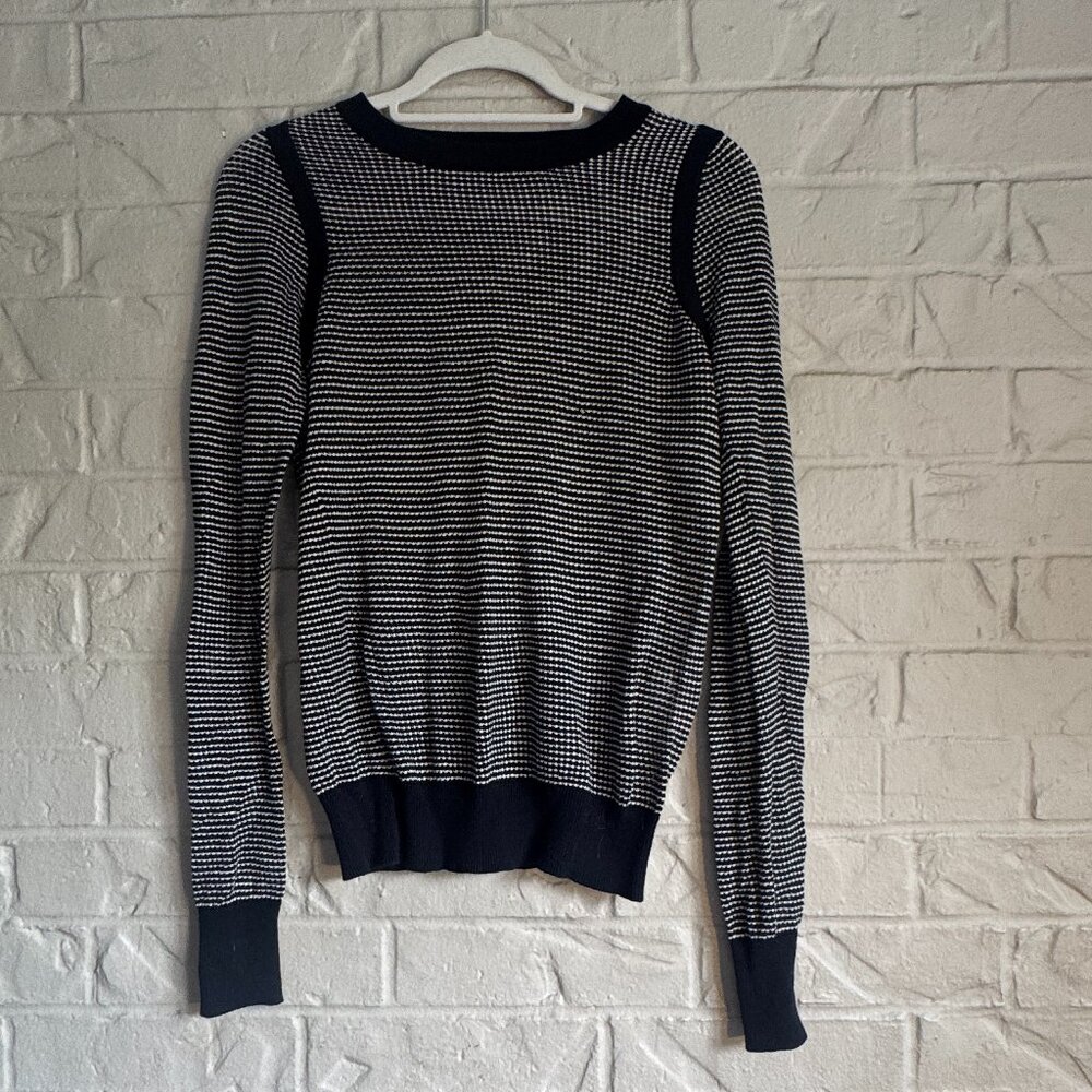 CLOSED Brand Navy & White Stripe Cotton Cashmere - Size Small - Long Sleeve